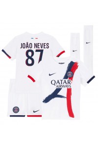 Fotbalové Dres Paris Saint-Germain Joao Neves #87 Dětské Venkovní Oblečení 2024-25 Krátký Rukáv (+ trenýrky)